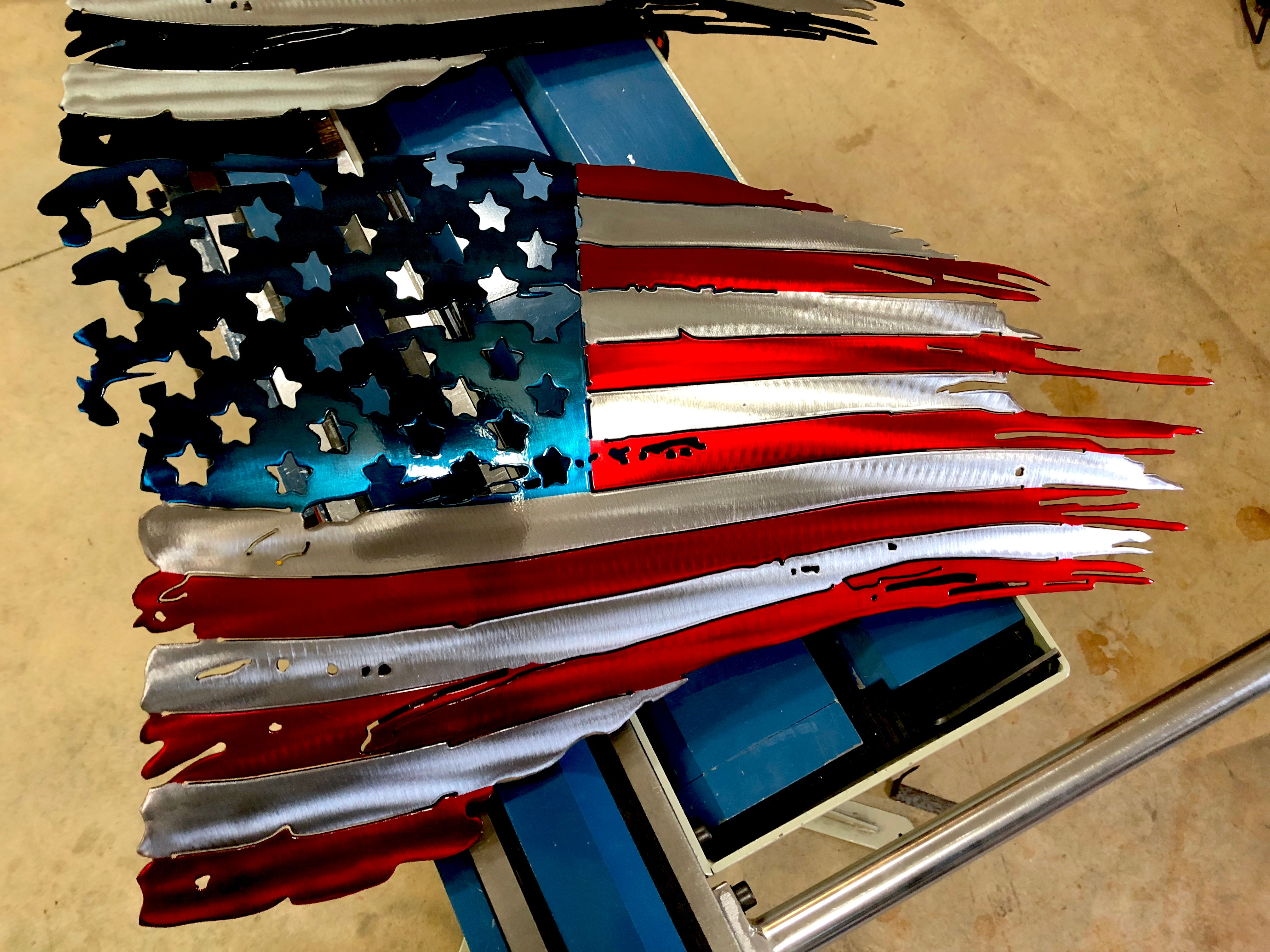 tattered american flag