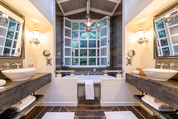 Interior bathroom at Huka Lodge - Taupo.