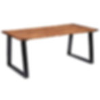 Gazelle Wood Dining Table with acacia top and black legs