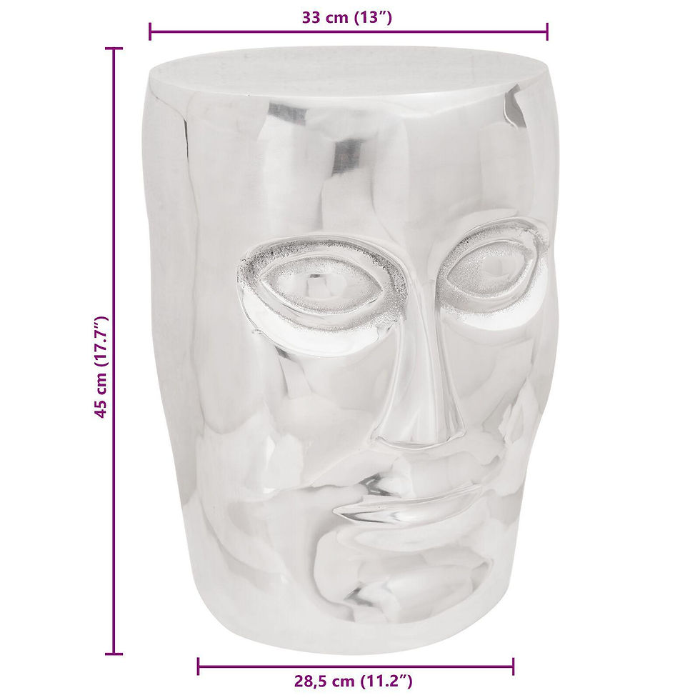 Thumbnail: Measurement image showing the height and width of the Silver Stool Soho (33 × 33 × 45 cm).