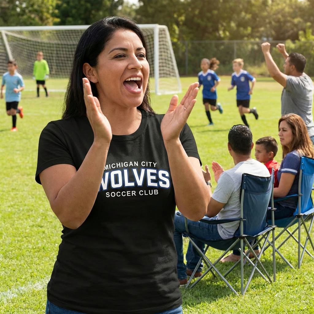 Michigan City Wolves Soccer Club Adult T-Shirts Logo1