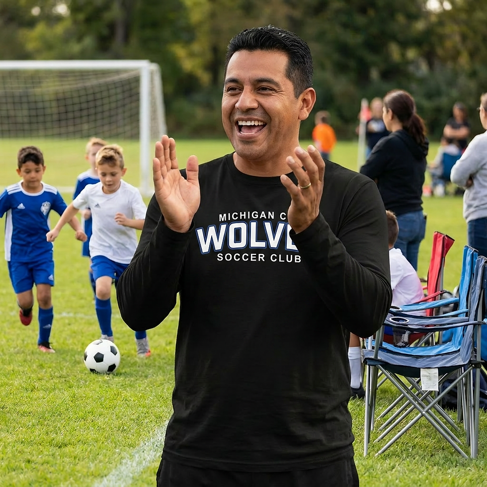 Thumbnail: Michigan City Wolves Soccer Club Adult Long Sleeve Shirts Logo1