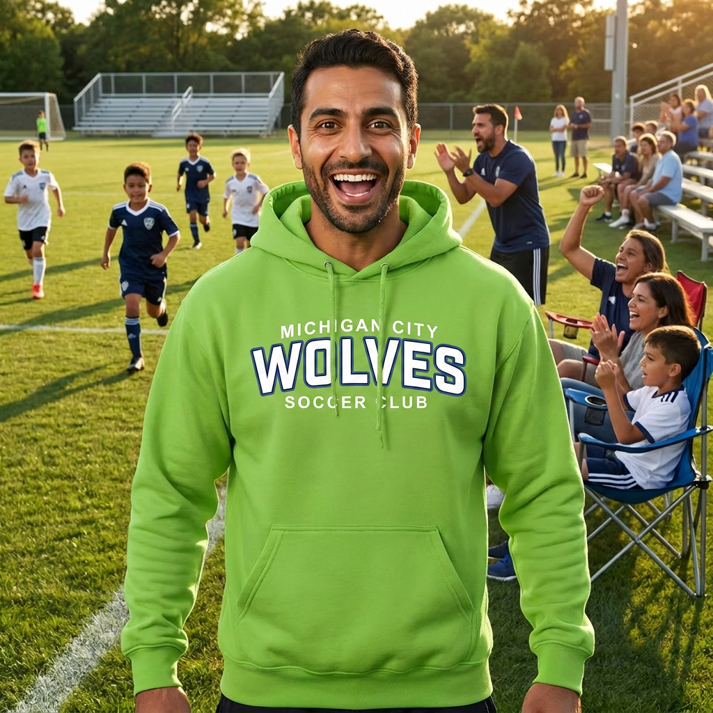 Michigan City Wolves Soccer Club Adult Hoodie Logo1