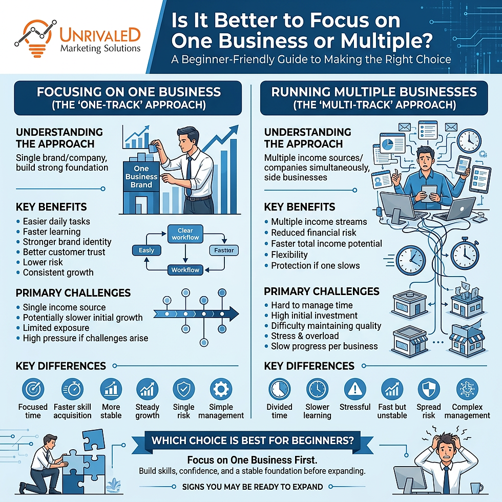 Is It Better to Focus on One Business or Multiple? A Beginner-Friendly Guide to Making the Right Choice