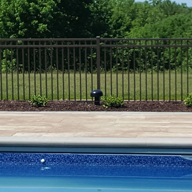 Pool security fence. Safety decorative aluminum fencing.