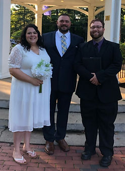 Newly married couple who received a personalized wedding ceremony officiated by Just in Love Ceremonies in Massachusetts