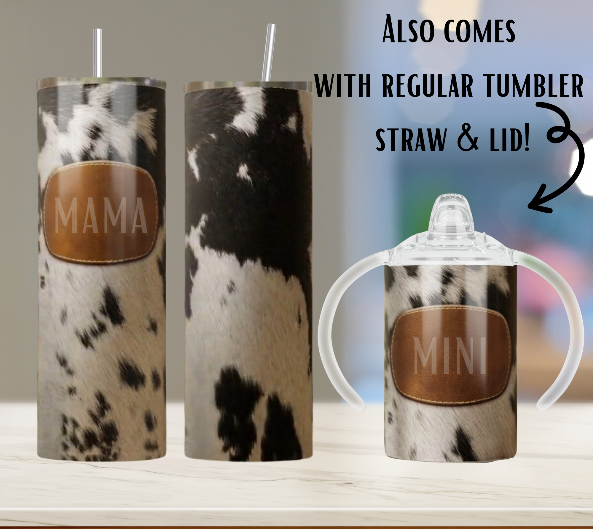 Cow Patch Mama & Mini Tumbler set