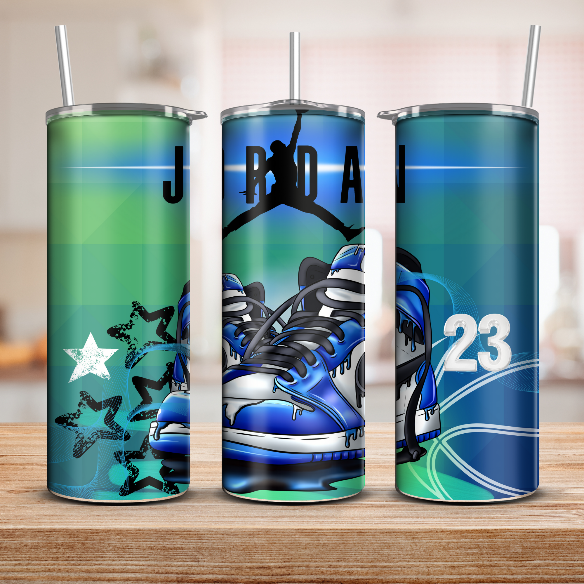 Jordan Blue 20oz Tumbler w/straw and lid
