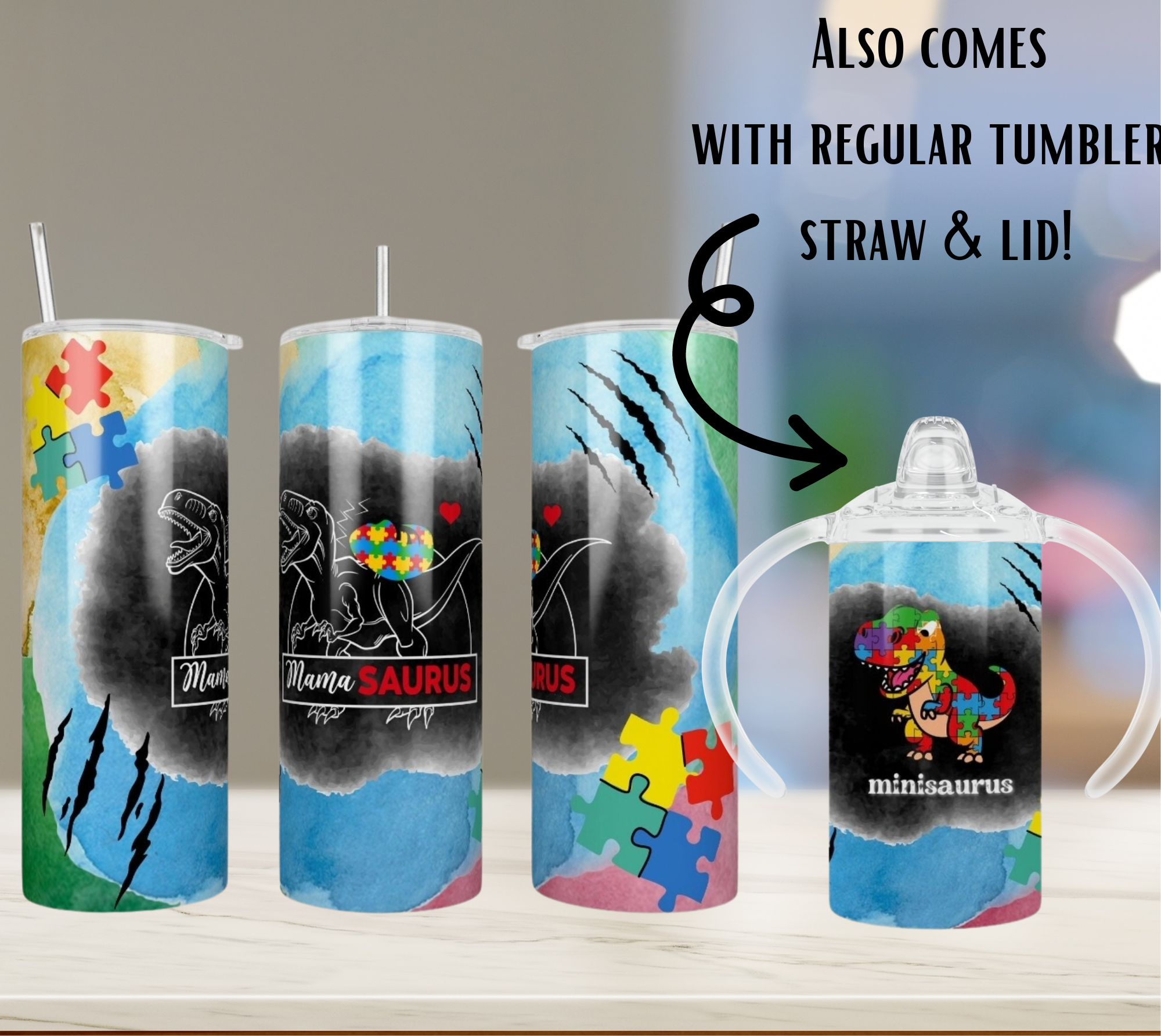 Autismsaurus - Mama & Mini Tumbler set