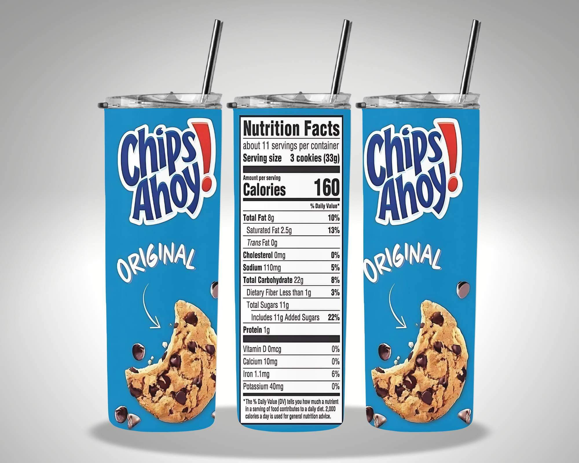 Chips ahoy 20oz Tumbler w/straw and lid 