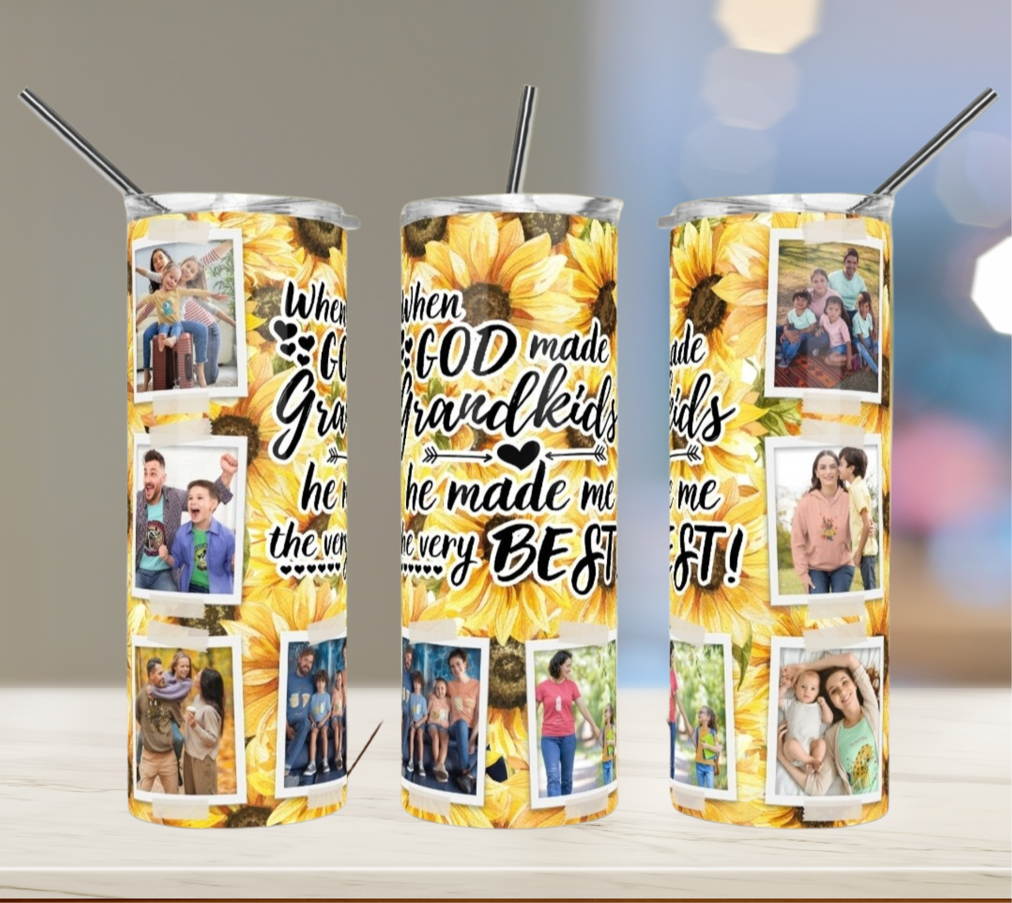Best grandkids- 20oz tumbler w/straw and lid