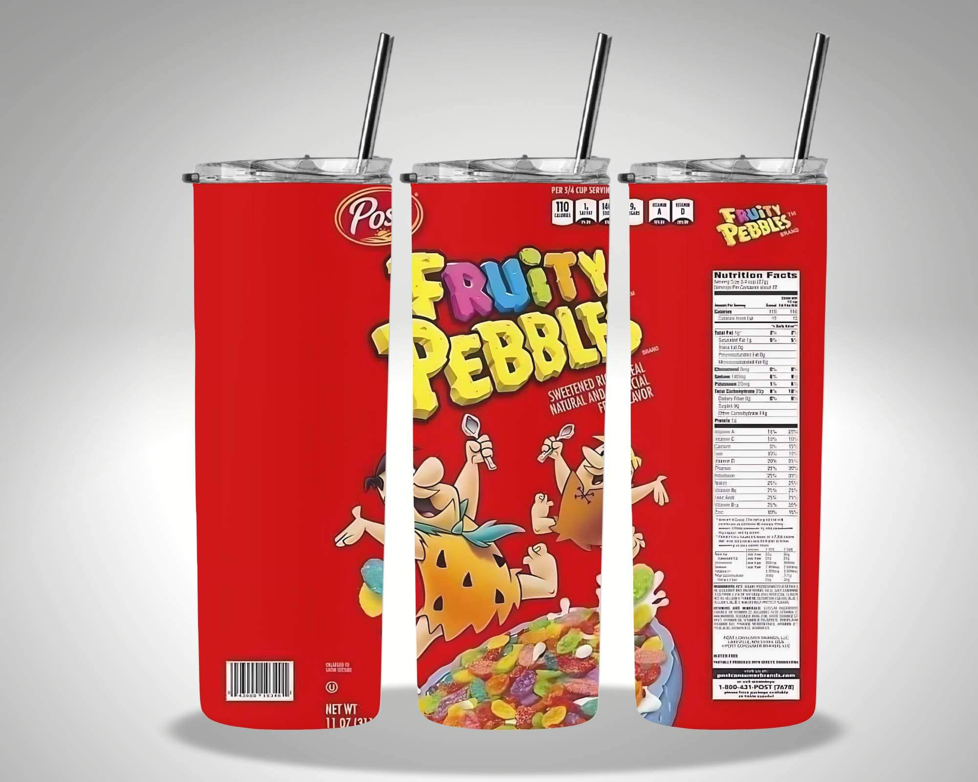 Fruity Pebbles 20oz Tumbler w/straw and lid