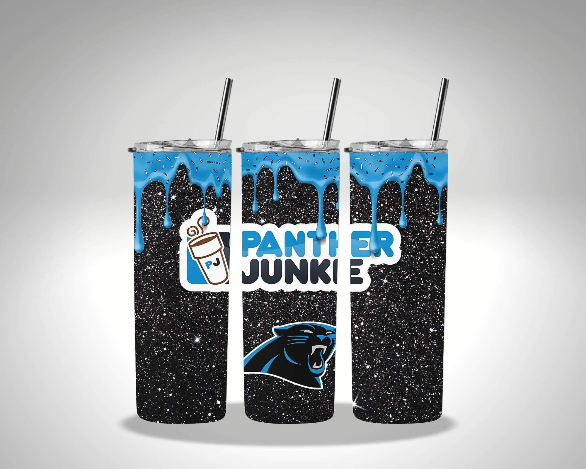 Panthers 20oz Tumbler w/straw and lid 