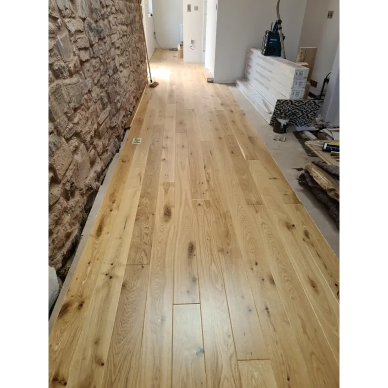 Hardwood flooring installed in a customer's home.