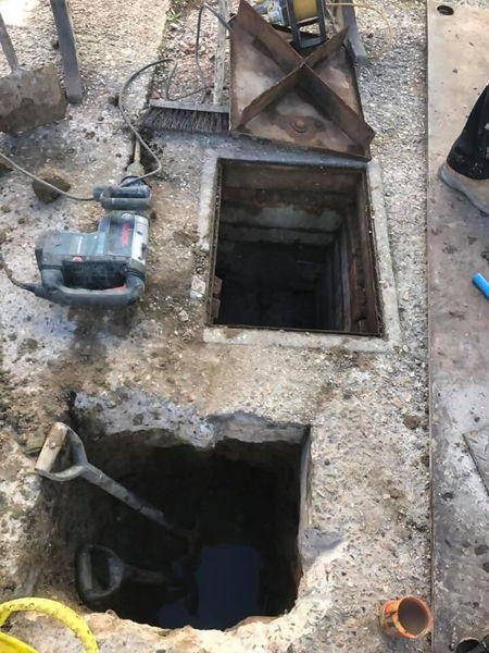Ground work for water main repair by Maxin Drains & Groundworks.