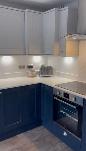 Kitchen furniture and tiling put in from C.S.R Kitchens & Bathrooms.