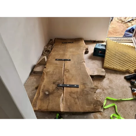 Solid oak door made from a felled oak tree.