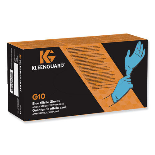 Thumbnail: G10 Blue Nitrile Gloves, Powder-Free, Blue,242 mm Length, Large, 100/Box