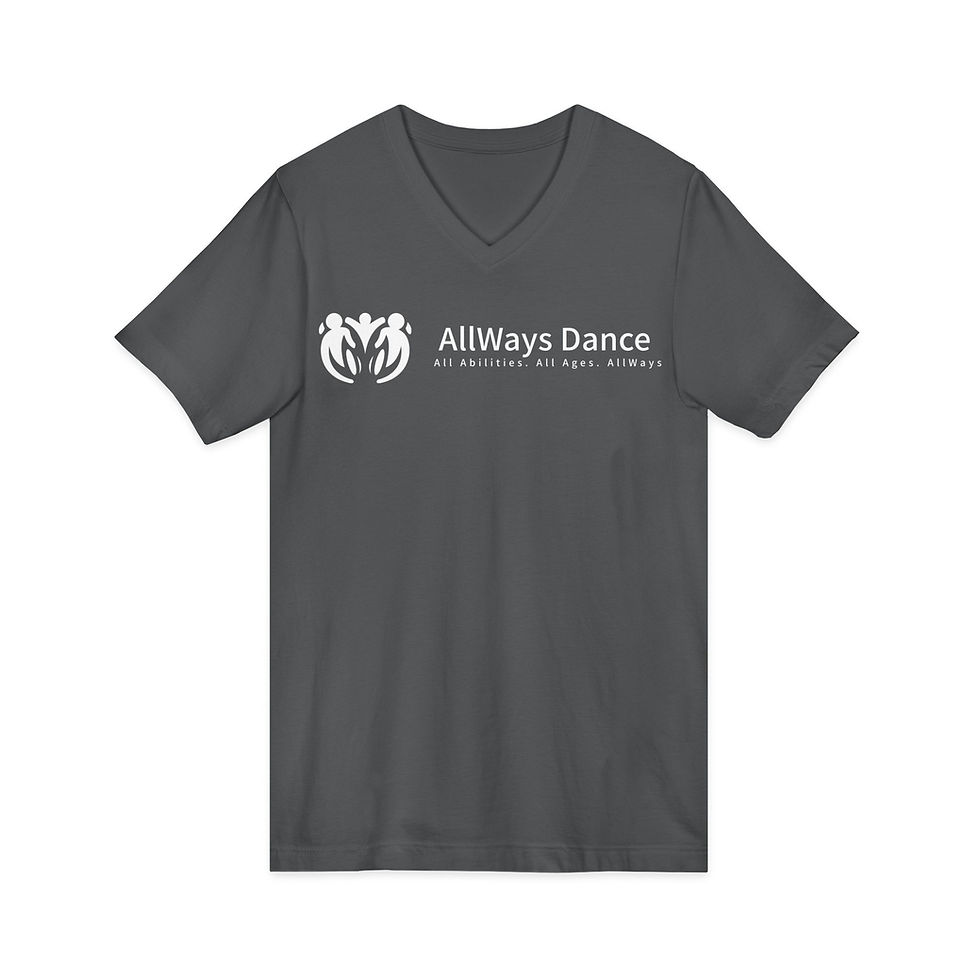 Thumbnail: AllWays Dance V-Neck Tee — Dance Studio Logo Shirt