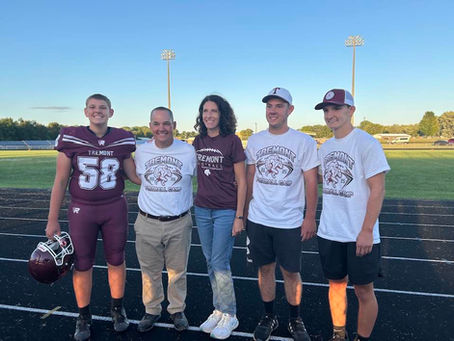 The Hageman family poses for a photo after the Turks' scrimmage against Iroquois West on Aug. 22, 2025.