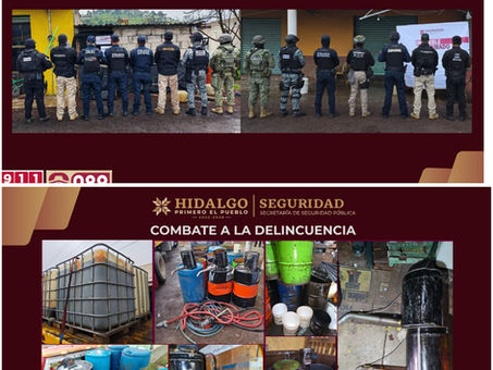 Desarticula SSPH dos centros de almacenamiento ilegal de hidrocarburo en Singuilucan