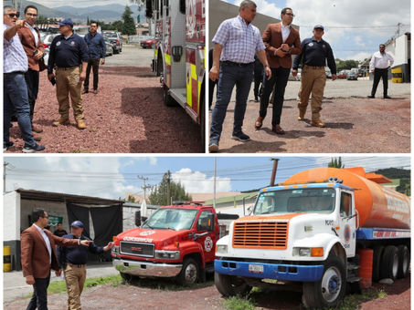Jorge Reyes recorre instalaciones de la Dirección de Protección Civil de Pachuca