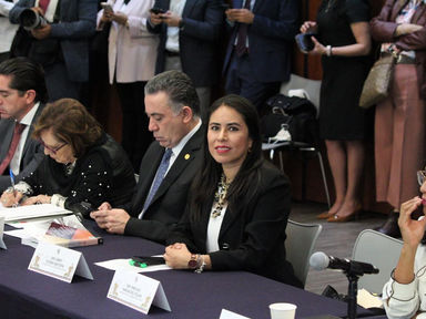 Simey Olvera participó en la reunión de la Comisión de Justicia y Derechos Humanos