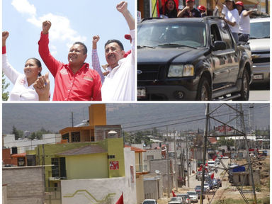 Asiain Morales encabeza caravana vehicular en Santiago Tulantepec