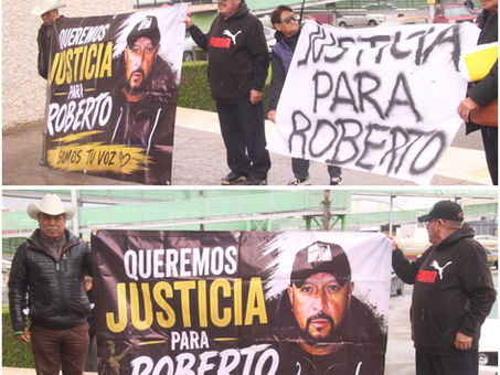 Familiares de Roberto As3sin4do en Ciudad Sahagún se manifestan a las afueras de la Procuraduría.