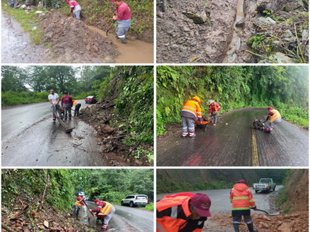 Municipio de Tianguistengo ya fue retirado el derrumbe registrado a la altura de La Esperanza