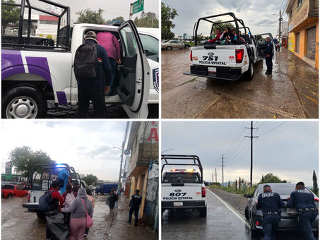 Policía estatal refuerza monitoreo y apoyo preventivo por lluvias