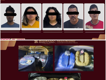 SSPH asegura a cinco por traslado de hidrocarburo robado en Mineral de la Reforma