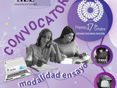 IEEH invita a ciudadanas hidalguenses a participar por el "Premio 17 de Octubre 2024"