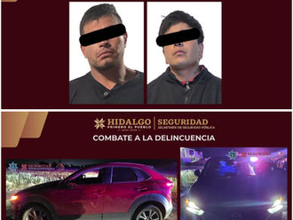 Recupera SSPH camioneta robada y asegura a dos presuntos responsables en Zempoala