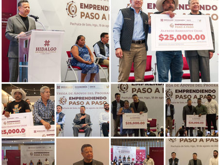 Gobierno de Hidalgo apoya económicamente a 190 personas emprendedoras