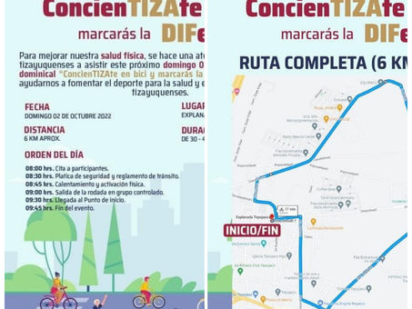 CONVIVENCIA FAMILIAR Y ACTIVACIÓN FÍSICA, OBJETIVOS
DE RODADA DOMINICAL