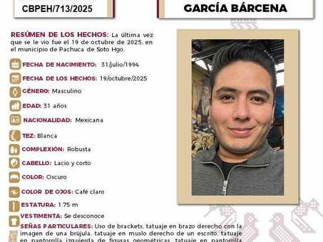 Ayuda a la localización del Joven "Hugo Fernando García Bárcena"
