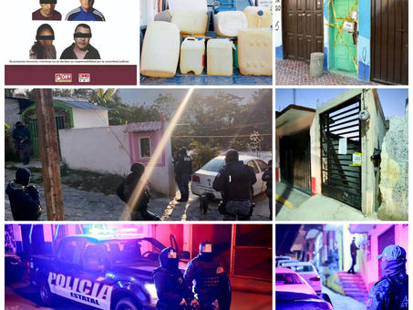 Mediante trabajos de Inteligencia Operativa, se realizan cateos en cinco centros de almacenamiento