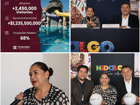 Más de 2.4 millones de visitantes llegan a Hidalgo en el periodo vacacional de Semana Sant