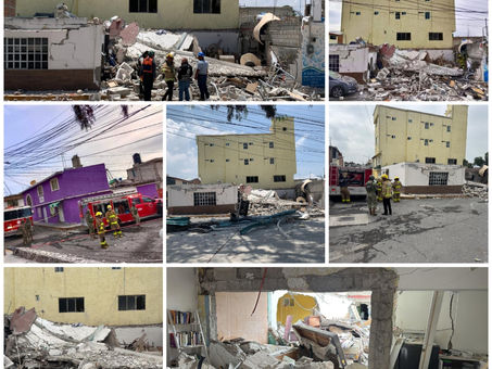 explosión de una Vivienda en la calle Encino, de la colonia El Tezontle