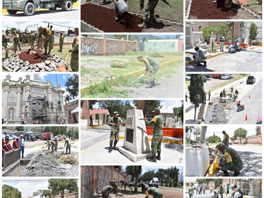 Guardia Nacional y Ejército Mexicano realizan labor social en el Panteón Municipal de Pachuca
