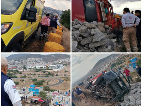 Unidad se volcó en el corredor turístico, a la altura de la comunidad de San Guillermo