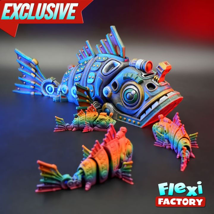 Thumbnail: Flexi Factory Cyber Fish (Made To Order :)