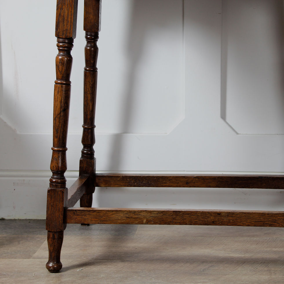 Thumbnail: Late Victorian / Early 20th-Century Solid Oak Carved Side Table