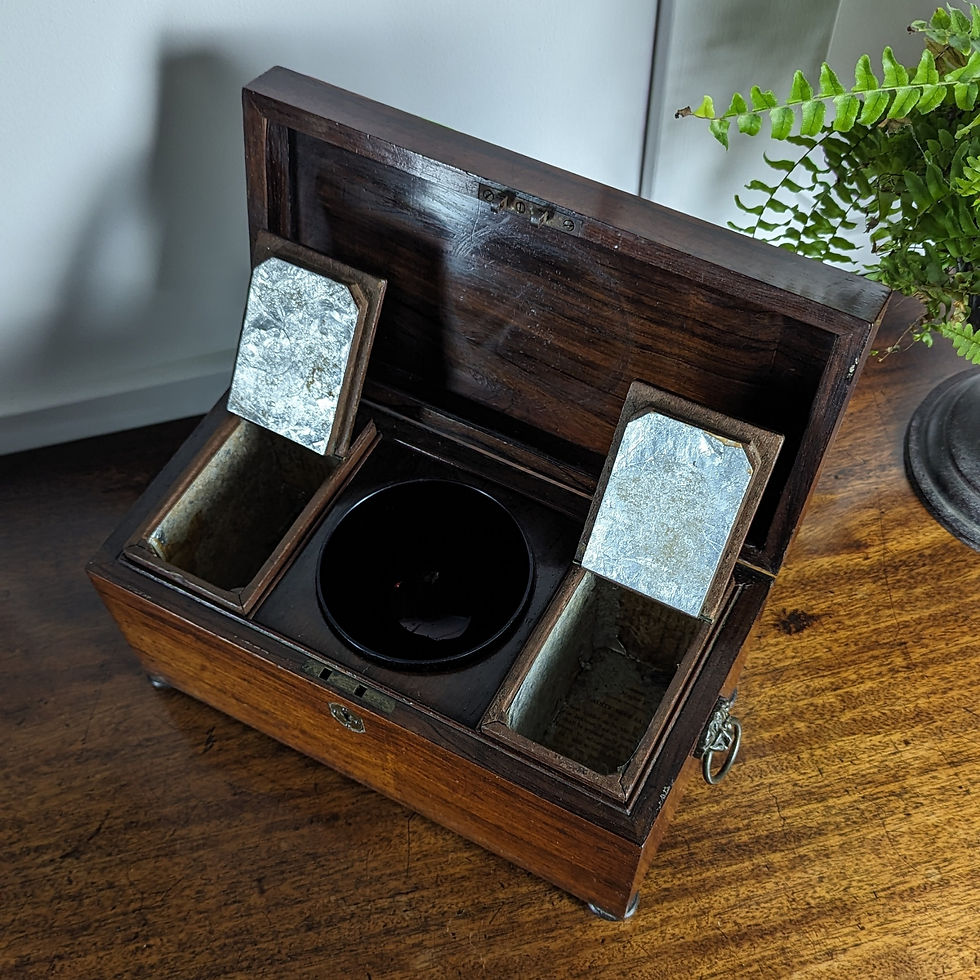 Thumbnail: Victorian Rosewood Tea Caddy With Lion Handles