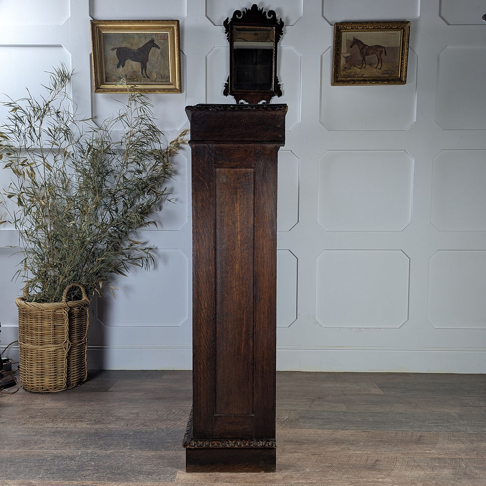Thumbnail: Victorian Heavily Carved Solid Oak Gothic Revival Bookcase
