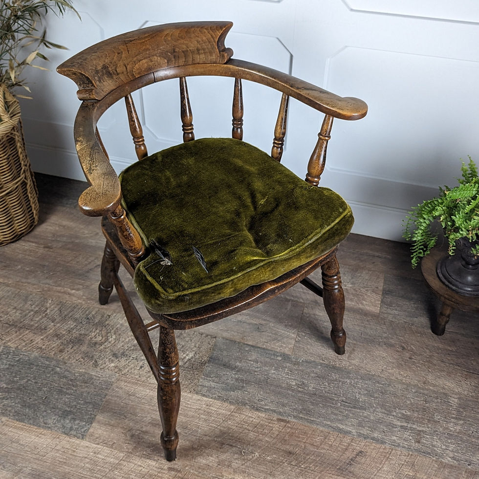 Thumbnail: Elm Seated Victorian Windsor Smokers Bow Chair