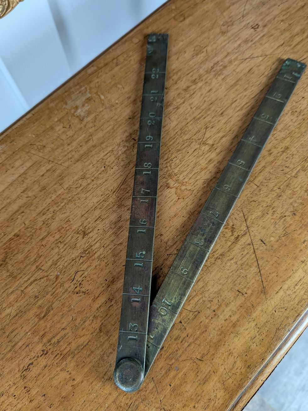 Thumbnail: Solid Brass Folding Ruler – Windsor Burial Board