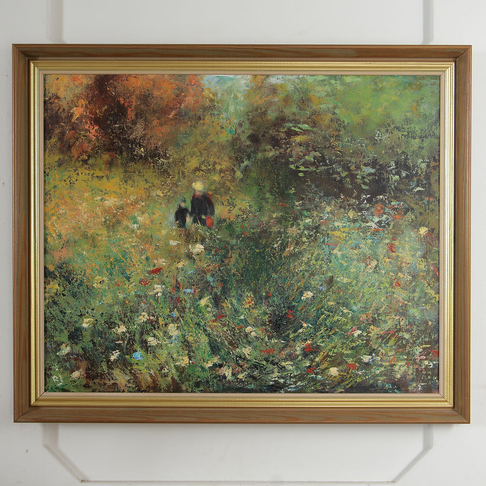 Thumbnail: Vintage Oil On Board – After Renoir “Woman In A Garden”