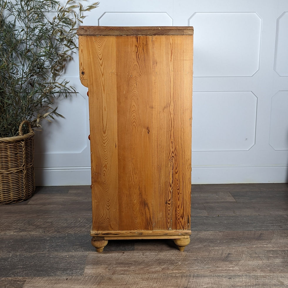 Thumbnail: Antique French Stripped Pitch Pine Chest Of Drawers